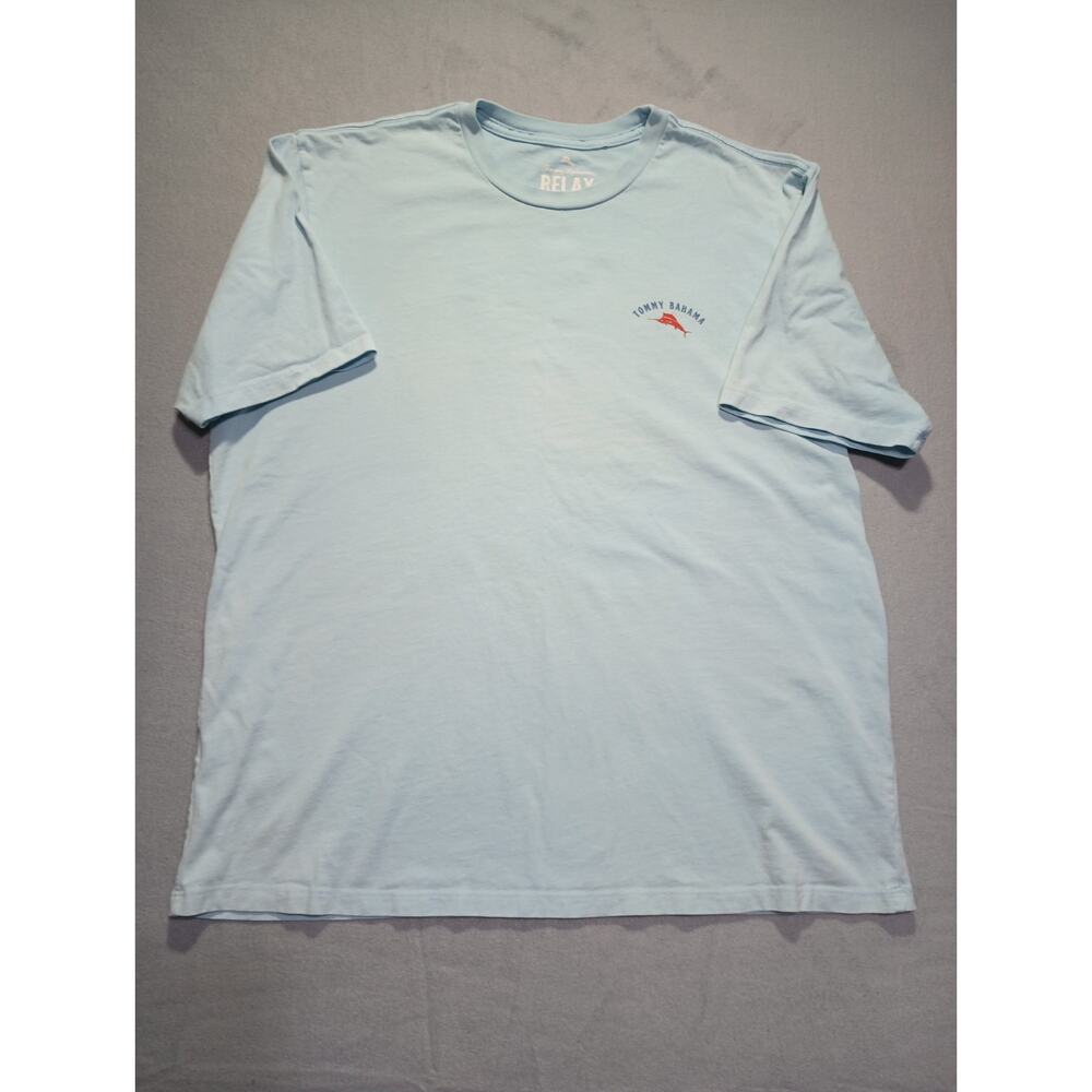 Tommy Bahama Relax Men’s XL Ale Watching Graphic T-Shirt Blue 100% Cotton